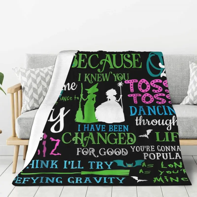 Custom Sofa Fleece Halloween Wickeds Musical Movie Throw Blanket Warm Flannel Blankets for Bed Home Couch Bedspreads