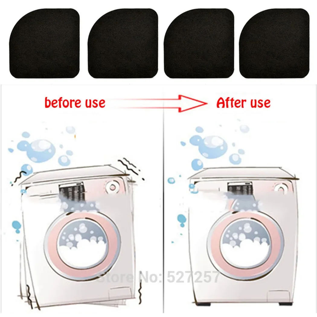 4 Pieces Washing Machine Shock-absorbing Silent Floor Mats Refrigerator Anti-slip And Shock-proof Floor Mats 0.7*7.7*7.7cm