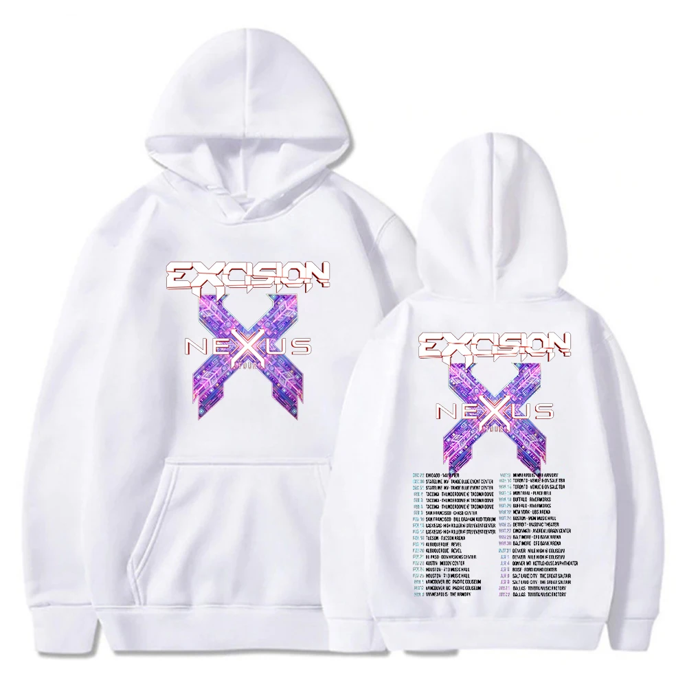 Excision Nexus Tour Hoodie Merch Women Men Long Sleeve Casual Sweatshirt Clothes