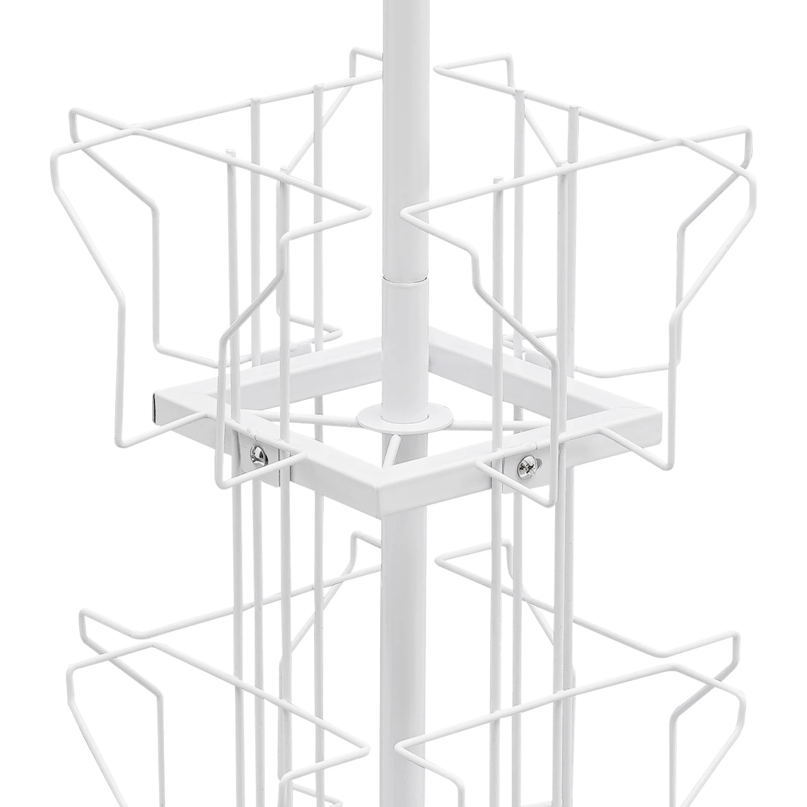 حامل عرض بطاقات المعايدة مكون من 12 جيبًا و3 طبقات (أبيض) 360 درجة °   فولاذ قابل للدوران والملفوف على البارد، يناسب بطاقات 5.9 × 8.66 بوصة للمحلات التجارية/المكاتب