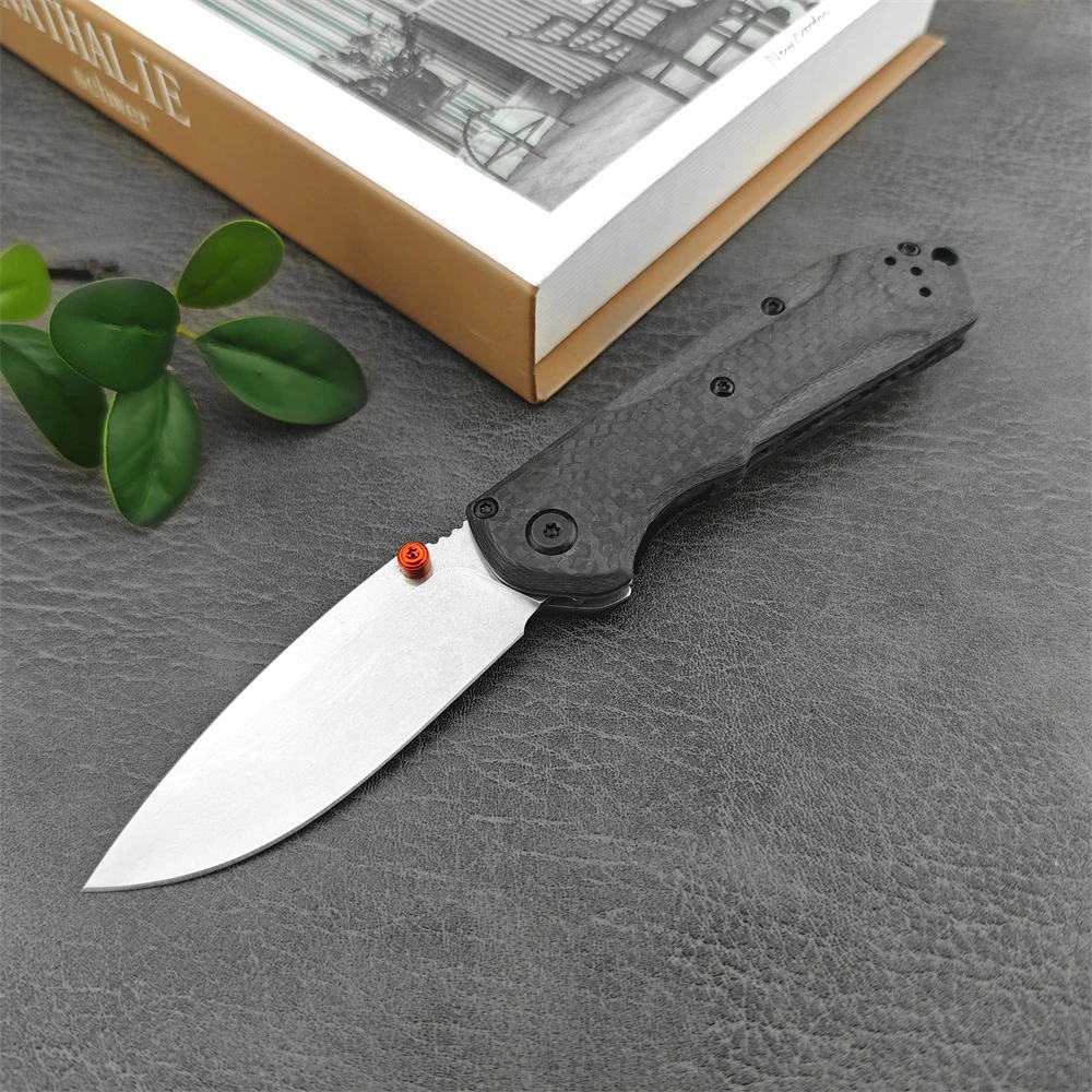 

CF BM 565 Mini Freek Folding Knife D2 Drop Point Blade Carbon Fiber Handle EDC Tool Outdoor Utility Hunting Pocket Fruit Knife