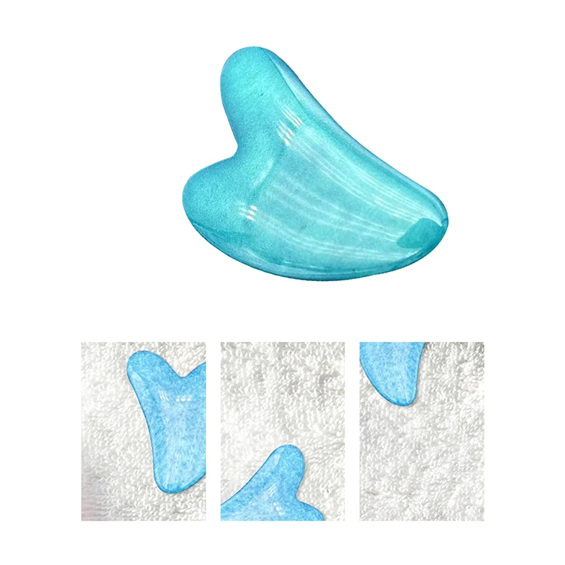 Massageador de Resina Guasha, Raspador de Massagem, Acupuntura Gua Sha Board, 8,0x5,2 cm, Pele Puxando Rosto, 1Pc