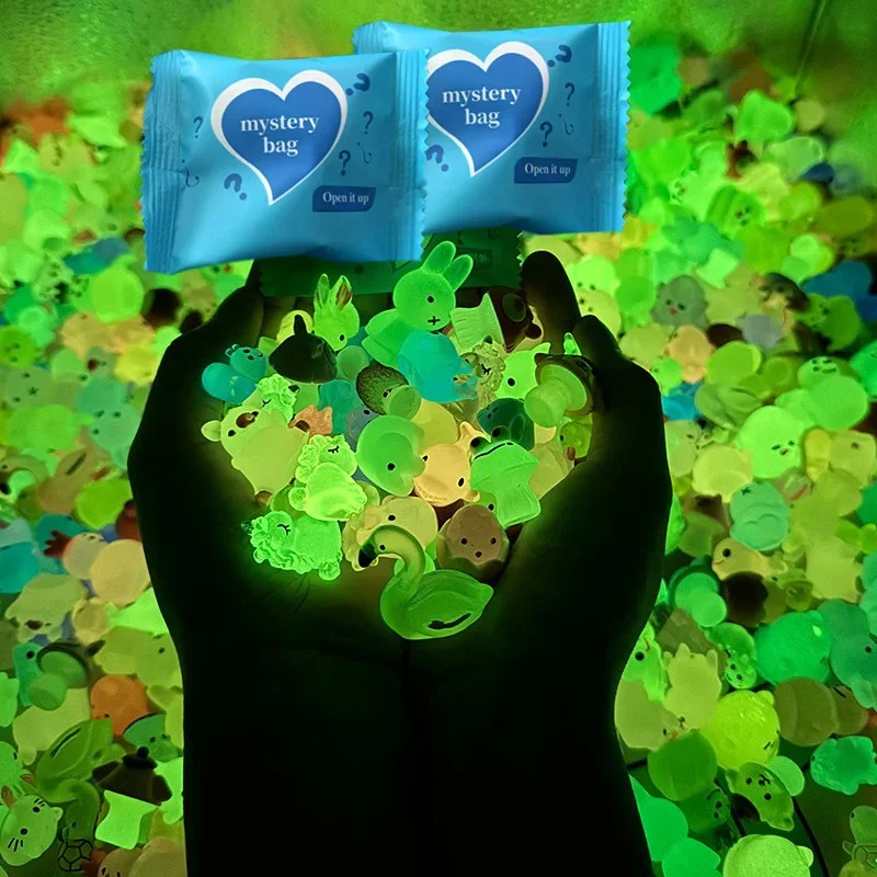*10-60PCS Mini Surprise Blind Bags Luminous Animal Figurines Miniature Mystery Bag For Potted Dollhouse Fairy DIY Garden Decor view 6