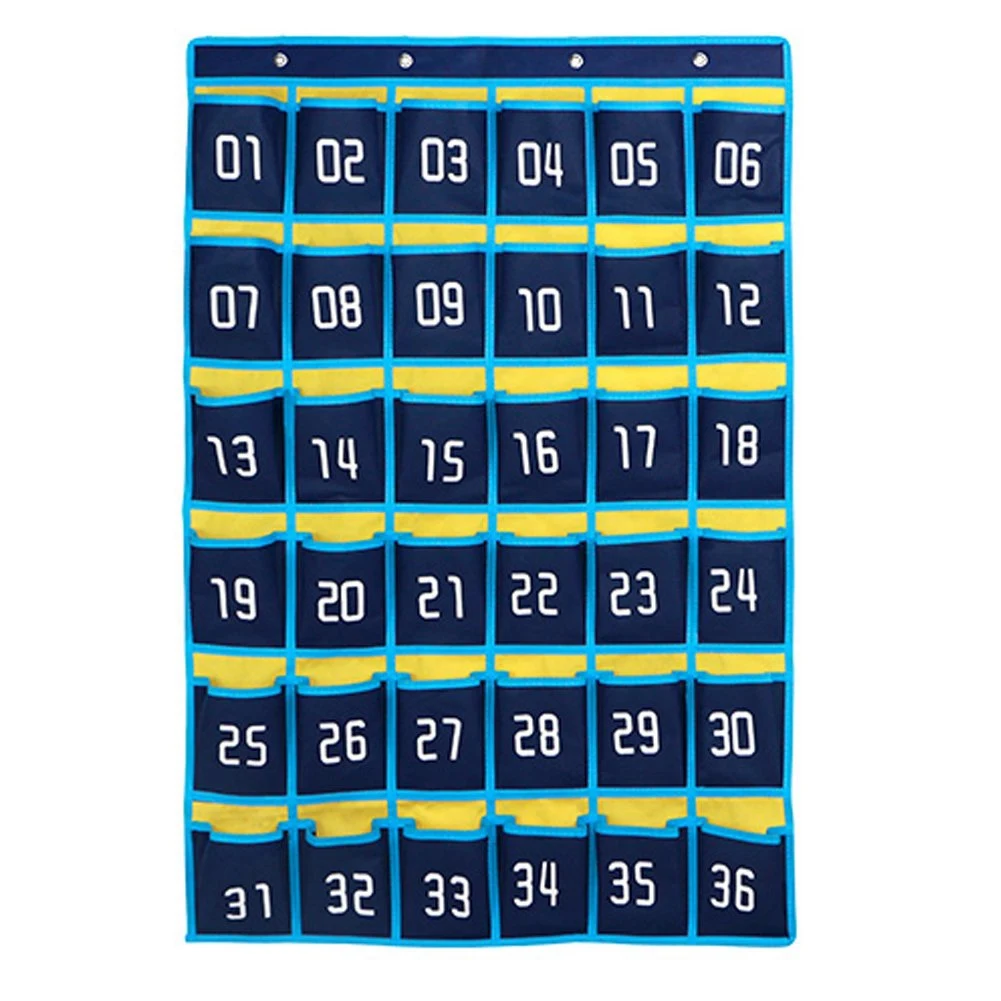 

36 Numbered Pockets Chart Cell Phone Hanging Storage Bag Hanging Organizer for Classroom Mobile Phone Calculator Holders