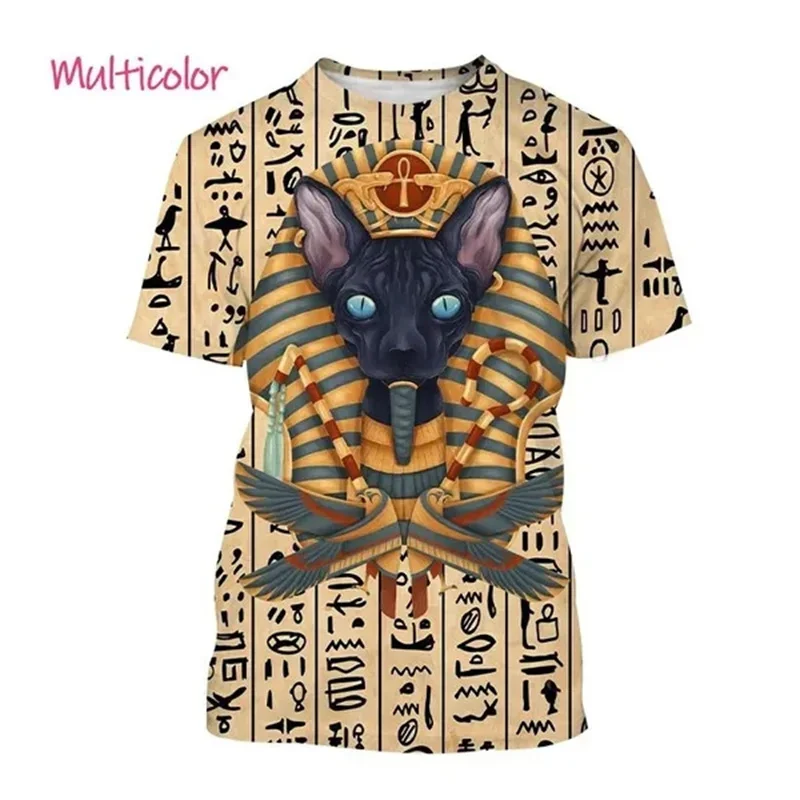 Summer New Pharaoh 3D Print T-Shirt Personality Ancient Horus Egyptian God Eye Egyptian Pharaoh Fashion Unisex Streetwear TShirt