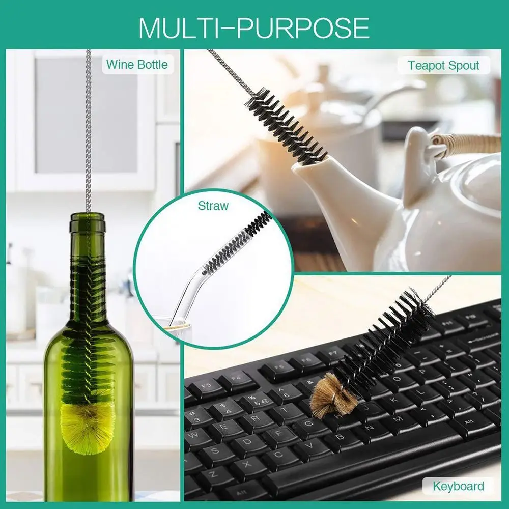 Milk Bottle Brush Long Handle Cup Brush Handheld Soft Head Narrow Bottle Beer Cups Cleaning Brushes Kitchen Household Tools