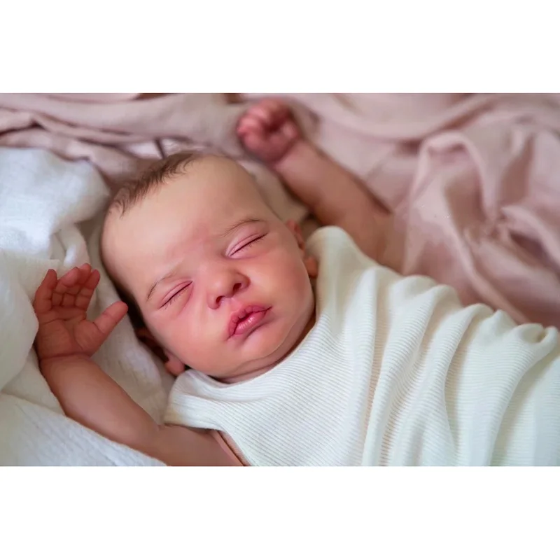 

48CM Already Painted Reborn Baby Dolls Romy Sleeping Girl Finished Newborn Doll Toy Soft Vinyl with Cloth Body Reborn Dolls Gift