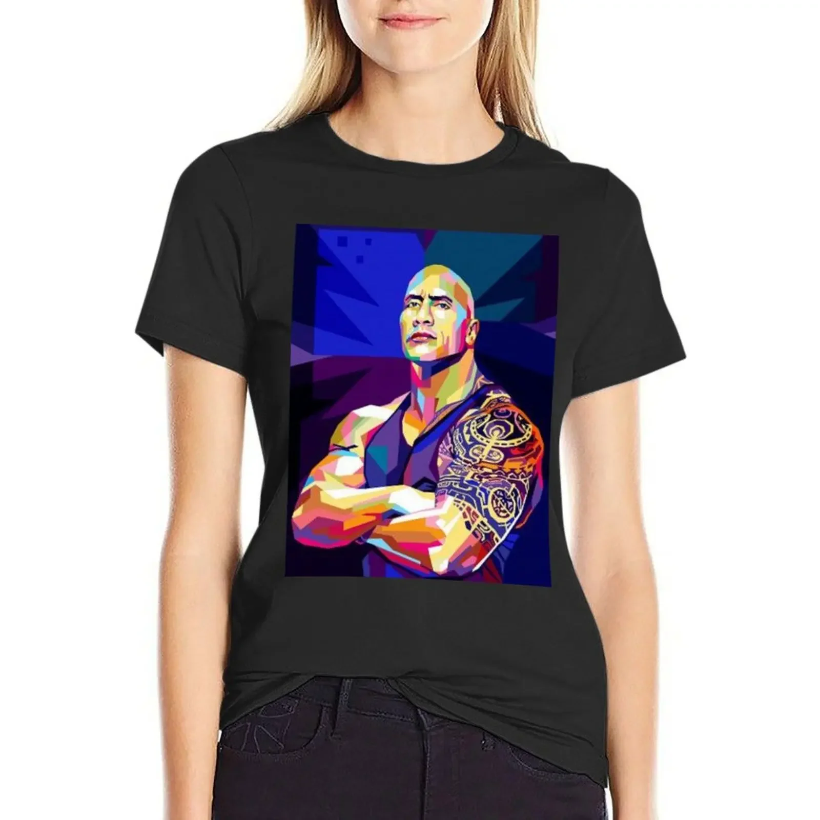 dwayne johnson T-Shirt tees summer tops oversized T-shirts for Women