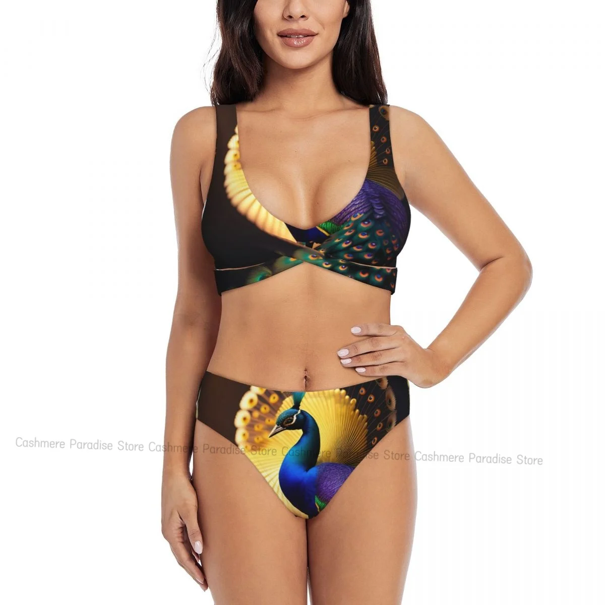 The Push-Up Peacocks Sexy Bikini Women Swimwear Female Swimsuit Swimming Bathing