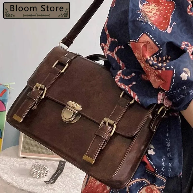 

Japanese Vintage Solid Preppy Backpacks Girls Casual Students All Match Simple Shoulder Bags Women Trendy Y2k Fashion Handbags