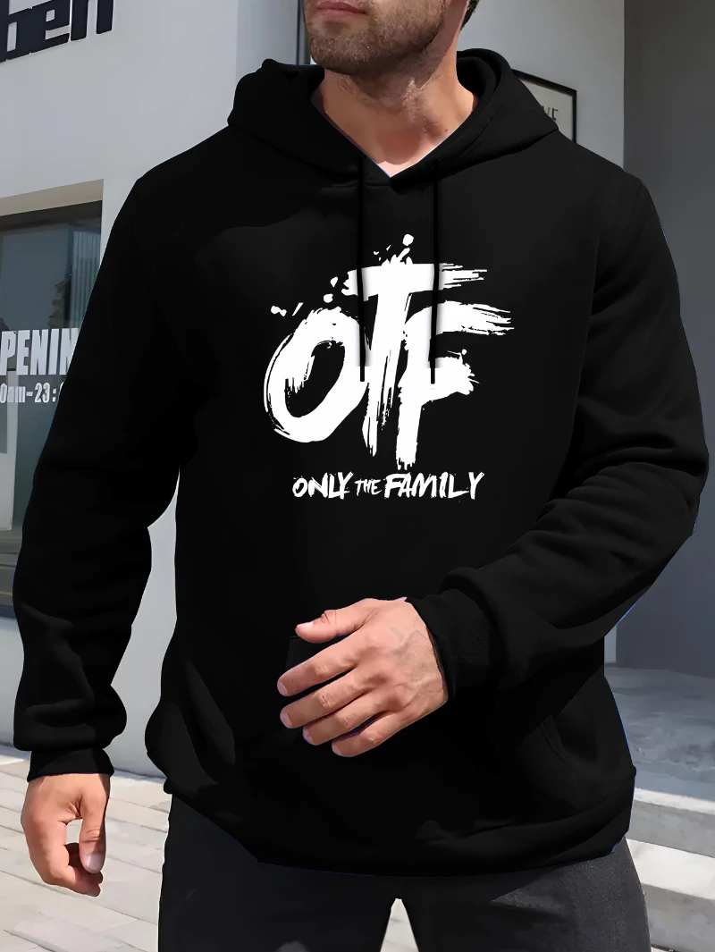 

2025 Autumn and Winter Men's Loose Casual Versatile Family English Letter Printed High-end Luxury Is for Both Men and Women Top