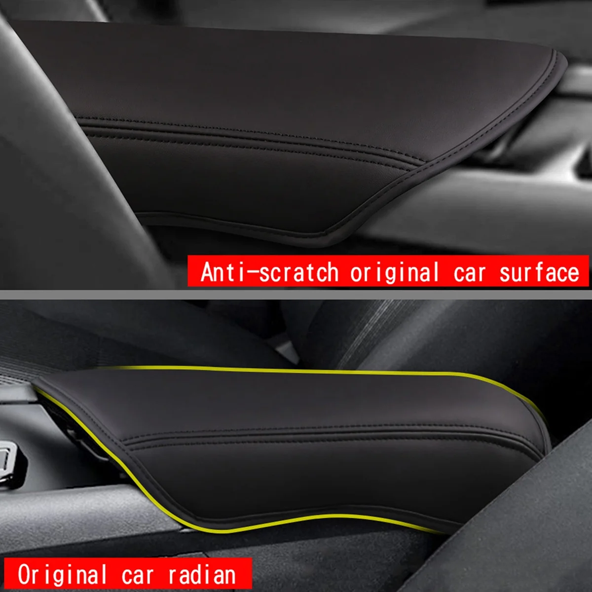 

#560Y Car Console Armrest Panel Pad Cover Thicken Microfiber Leather Protective Trim for Nissan Note E13 2022 (Black)