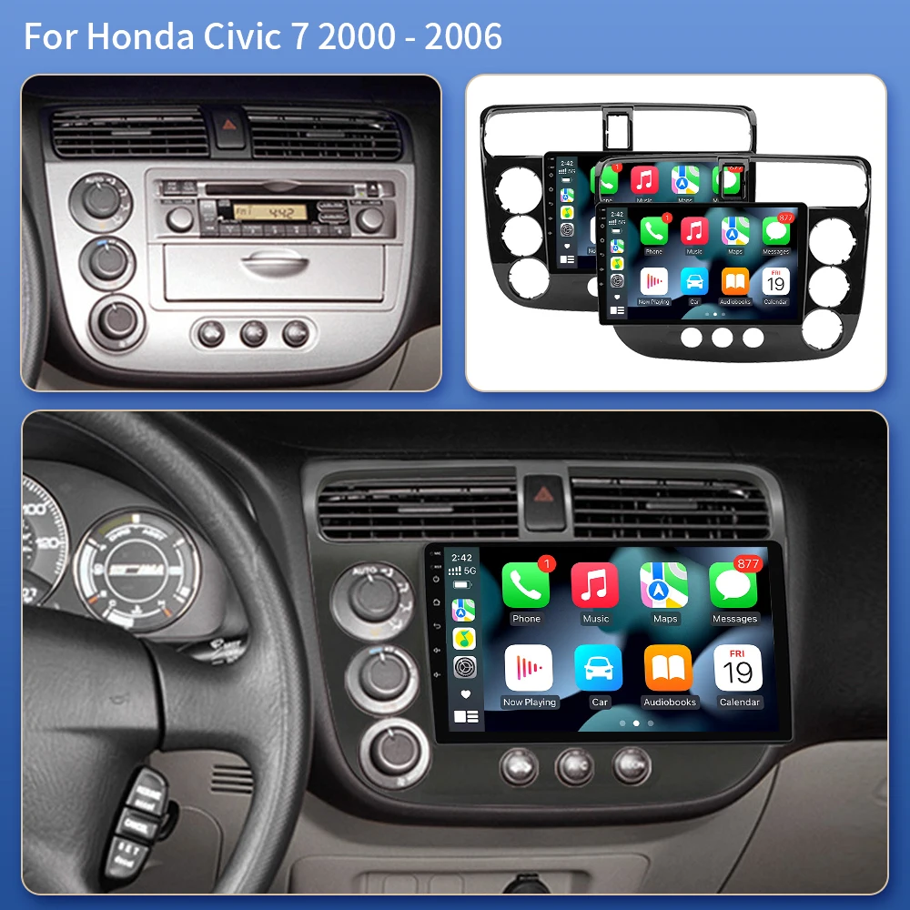 For Honda Civic 7 2000-2006 Navigation Autoradio GPS Stereo 2din Head Unit