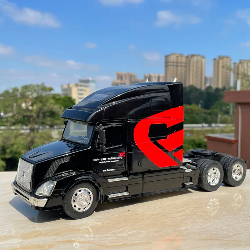1/32 سبيكة مقطورة شاحنة رئيس نموذج سيارة دييكاست حاوية معدنية شاحنة الهندسة المركبات النقل نموذج سيارة ألعاب أطفال هدية