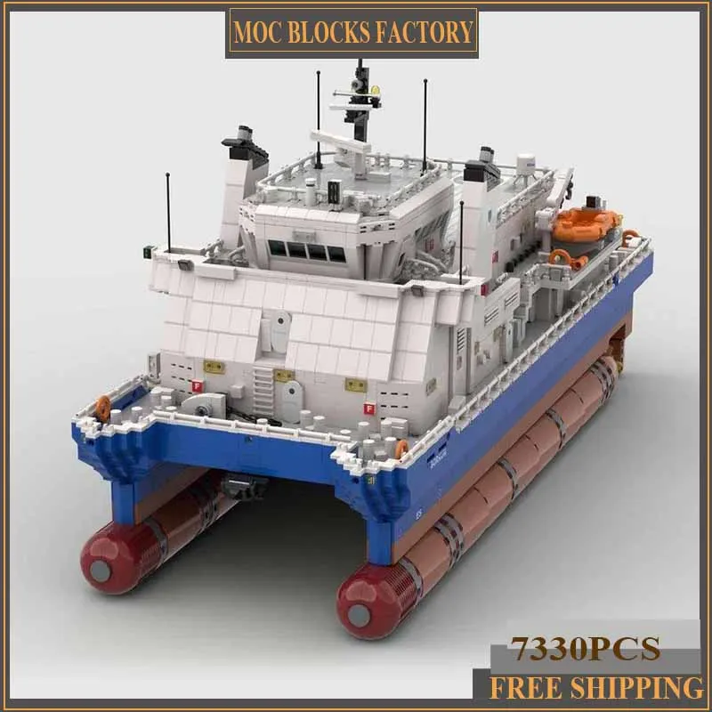 Moc Building Blocks Warship Model Series Coast Guard Cruiser Technical Bricks DIY Assembly Famous Toys For Childr Holiday Gifts