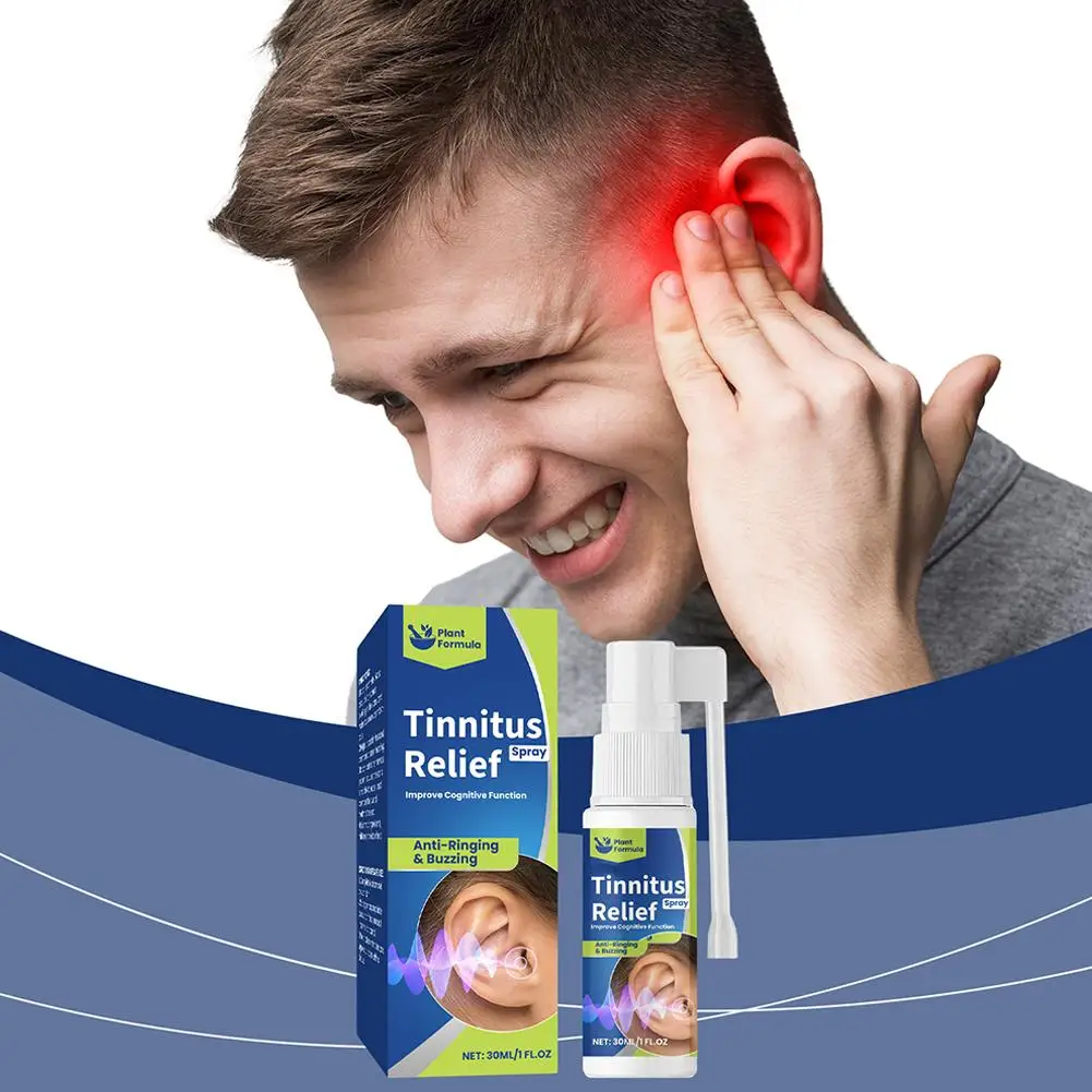 30ml Tinnitus Relief Spray Improve Listening Tinnitus Relief Care Ear Ear Blockage Ear Deafness Cleaning Canal Sore Y4q3