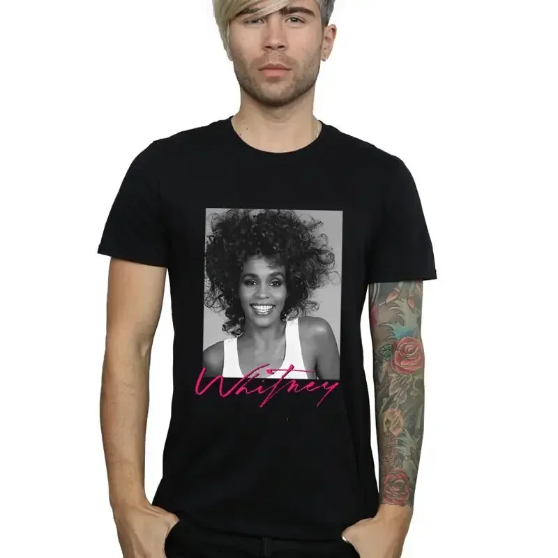 Whitney Houston Men's Smile Photograph T-Shirt
