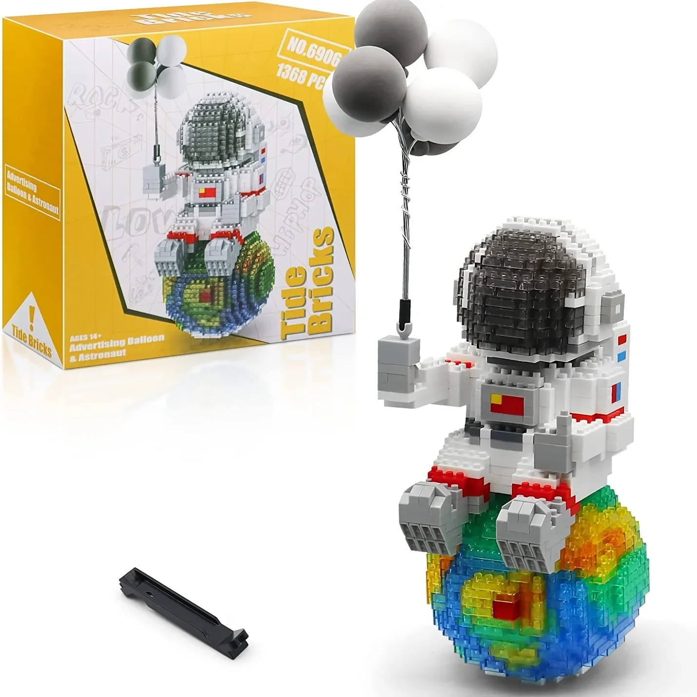 Astronaut Mini Miniature Building Blocks Set, Space Model Building Blocks Set With LED Lighting Kit And Balloons, Coolest Gifts