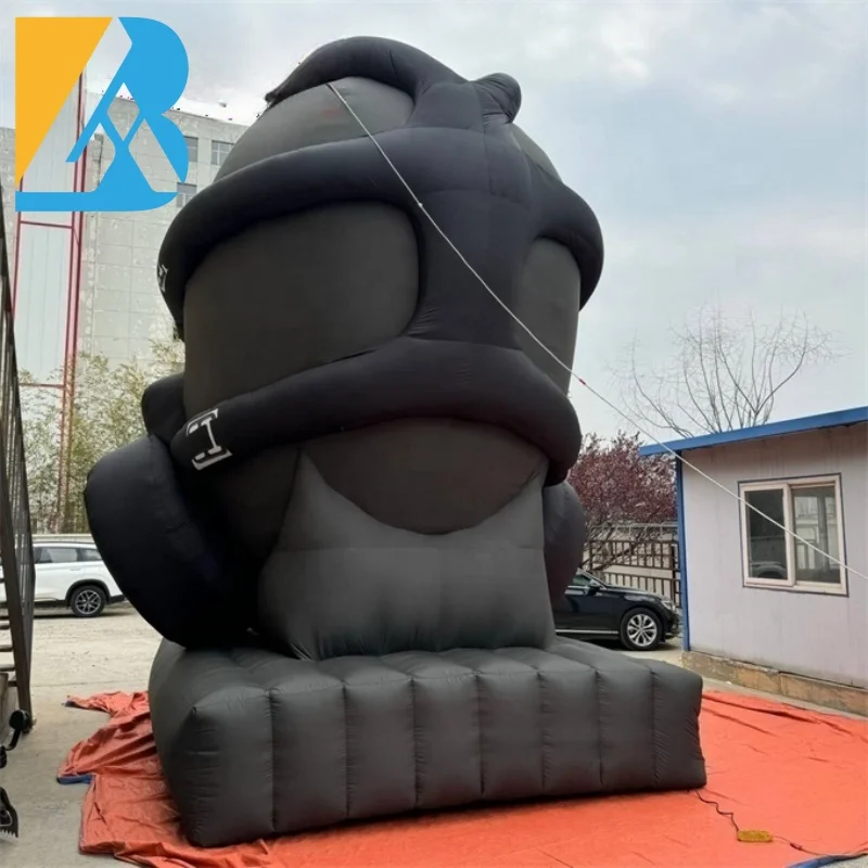 Customised Inflatable Advertising Giant Black Gas Mask Replica for Decor Rent Event Toy
