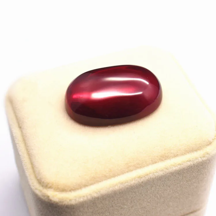 

High Quality Blood-red Ruby Mohs Hardness 9 Oval Cabochon Smooth Polished Surface Egg Shape Ruby Cab 18x15mm 20x30mm 25x35mm