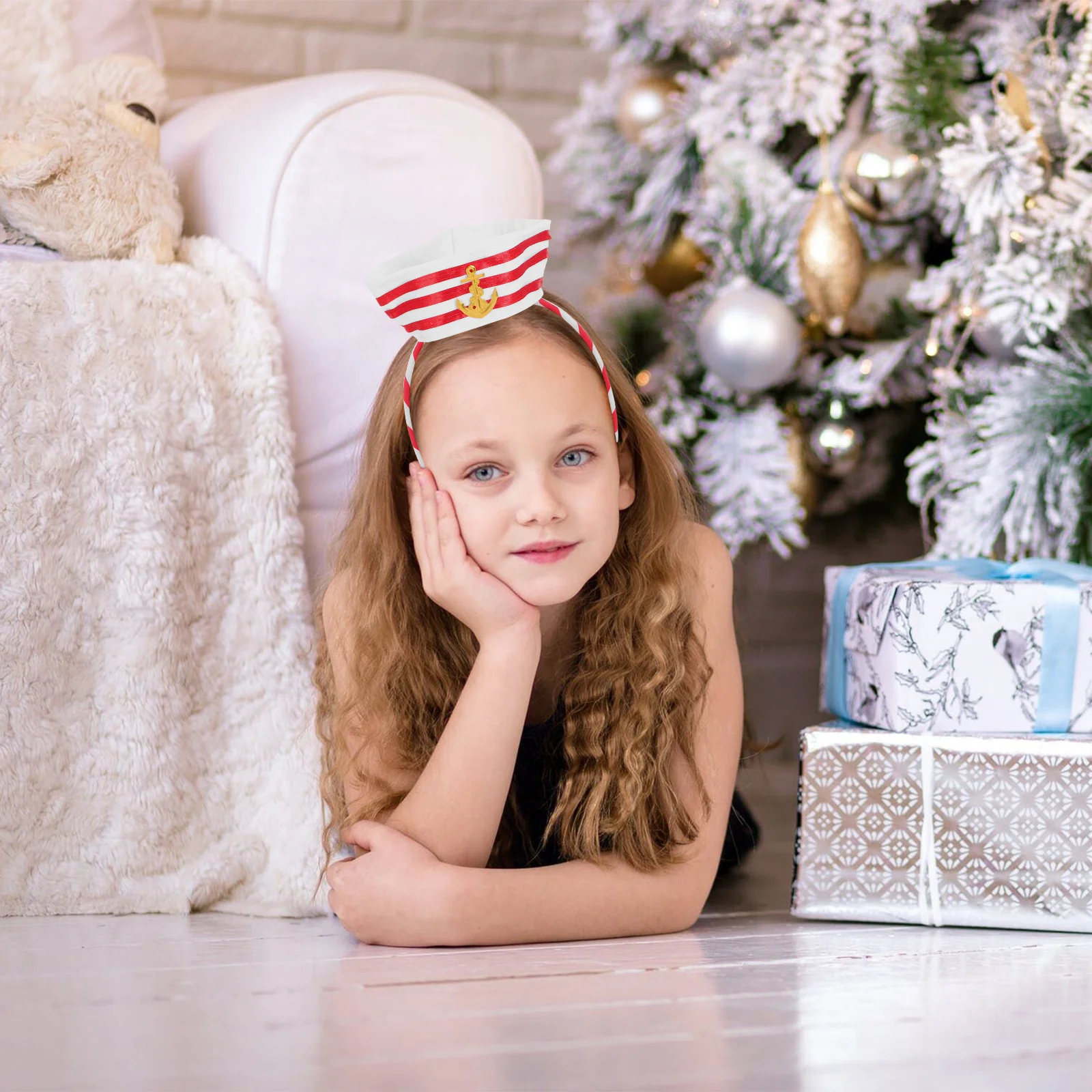 2 قطعة قبعة الكابتن Headbands بحار البحرية البحرية تأثيري زي حفلة هالوين مهرجان الشعر الأطواق اكسسوارات البحرية قبعة Headbands