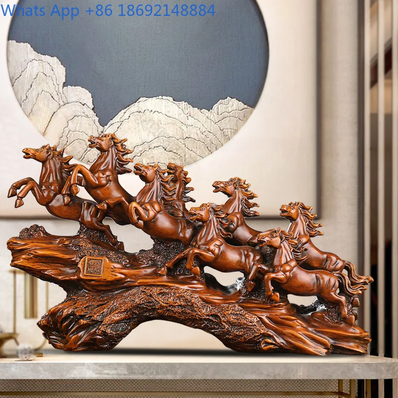 

Eight Horse Figurines Home Living Room TV Cabinet Decoration Office Desk Elegant Crafts Opening Gifts