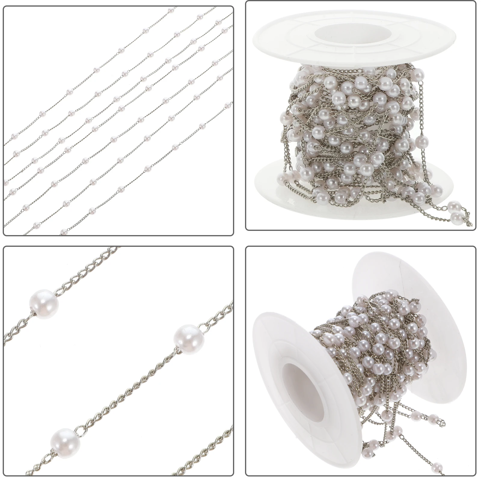 

Alloy Pearl Chains for DIY Jewelry 5m Long Roll Perfect for Necklaces Bracelets Bag Pendants Craft Supplies Accessories