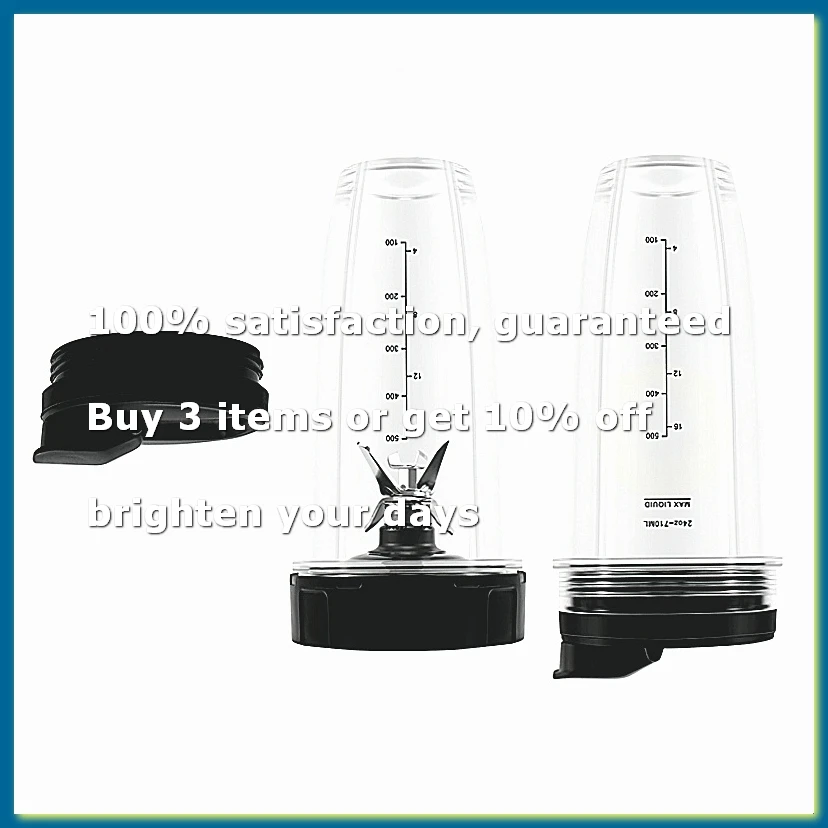 Blender Replacement Parts for , 2 24Oz Cups with To-Go Lids, 7 Fins Extractor Blade, for Auto IQ