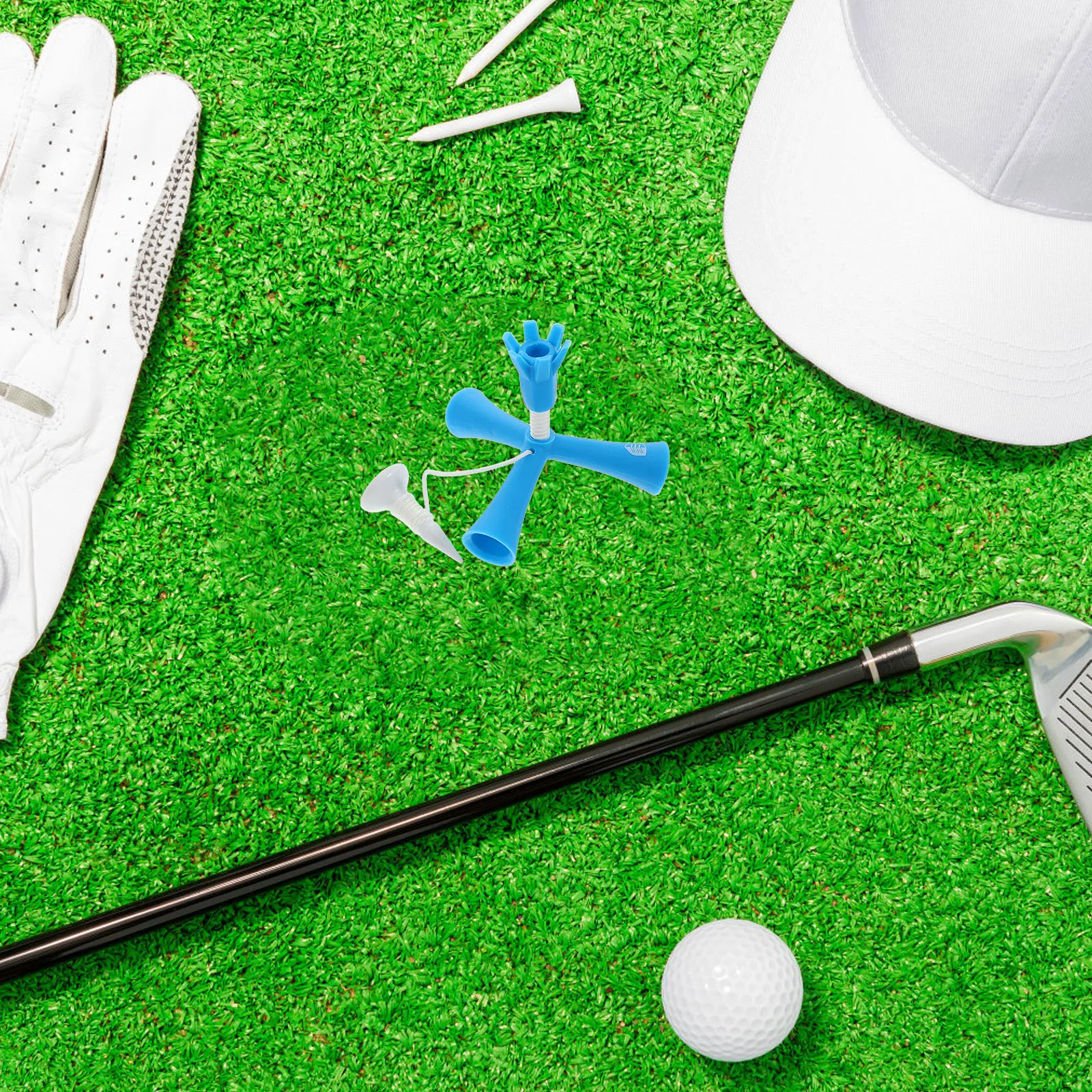 المحمولة قابل للتعديل ارتفاع جولف المحملة الأزرق المضادة للطيران كرة جولف حامل داخلي في الهواء الطلق ممارسة التدريب القيادة المدى المحملة #6