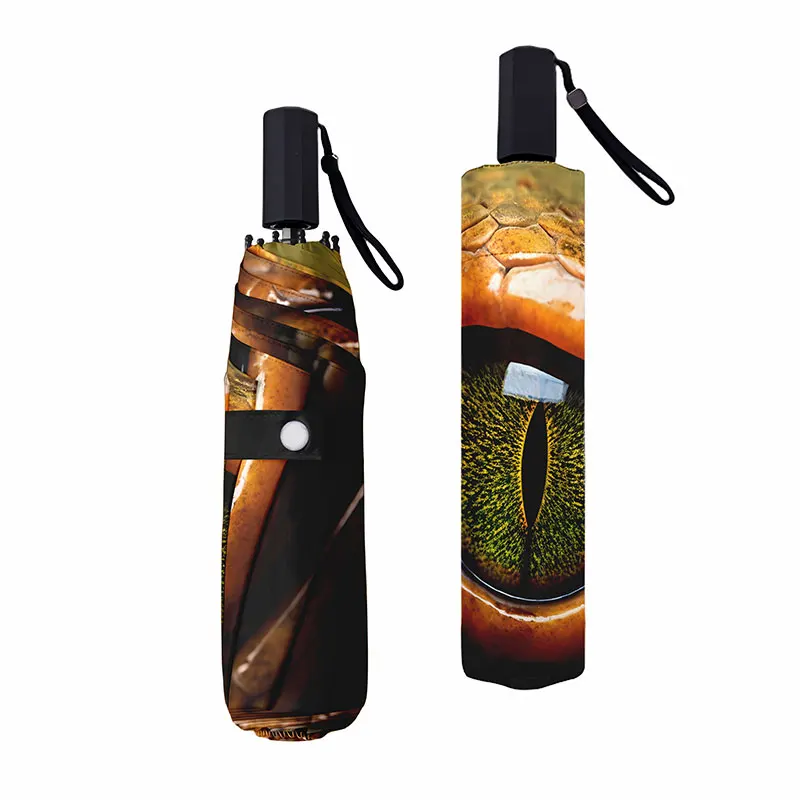 1pcs Scary Big Eyes Creative Portable Folding Umbrella for Men Lightweight Travel UV Rain Proof Sturdy Crocodile Eyes Design