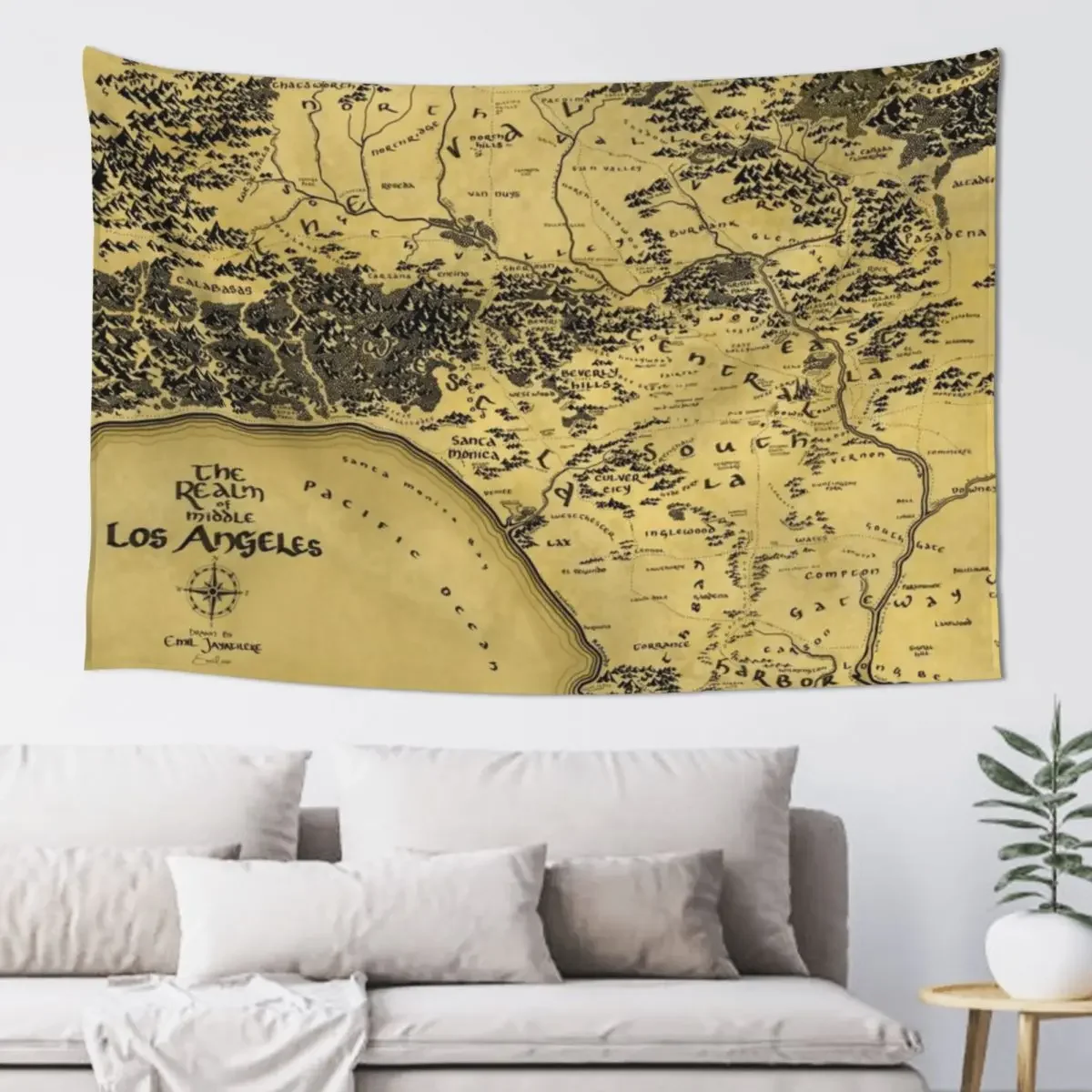 The Realm of Middle Los Angeles Tapestry On The Wall Decor For Room Tapestry