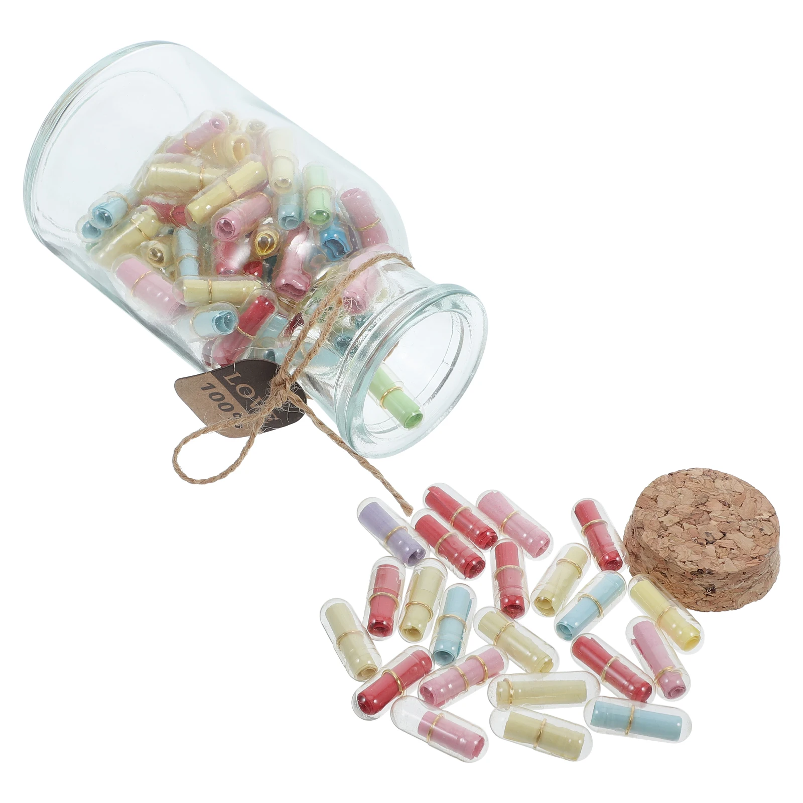 

1Set Drift Bottles Small Empty Vases for Love Notes Messages in A Bottle Cute Candy Jars Capsule for Best Friend Family