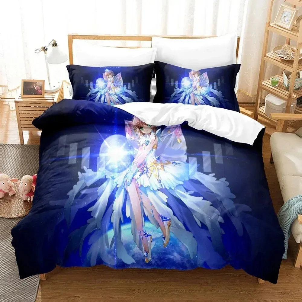 

3D Print Cardcaptor Sakura Bedding Set Duvet Cover Bedroom Comforter Single Twin King ​Size Quilt Cover Home Textile