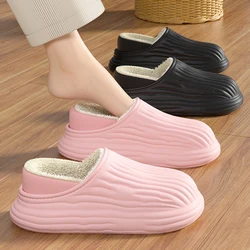 Nuova coppia inverno Wrap Heel Warm Waterproof Soft Lithe soffici pantofole per donna uomo antiscivolo ladies Home Casual Cotton Shoes