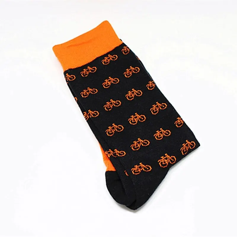 1pairs Happy Cool Harajuku Crew Mens Socks Hip Hop Street Skateboard Pepper Crane Skull Rooster Print SockVersatile and Casual