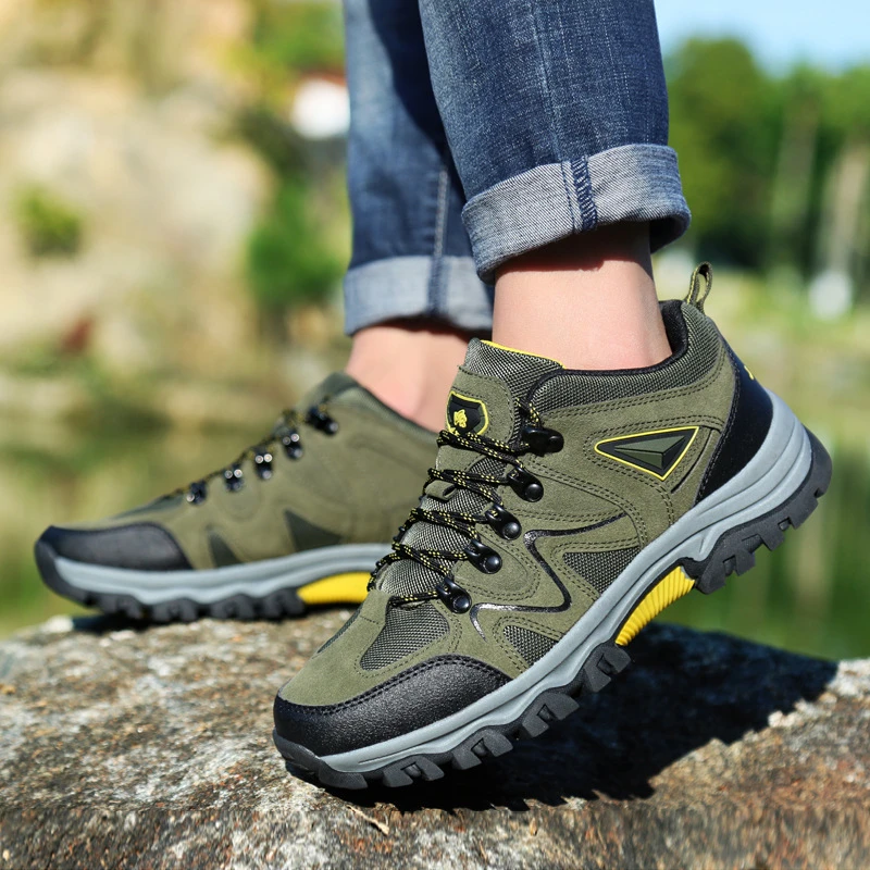 2024 New Outdoor Sports Shoes Men's Reverse Velvet Leather Low Top Hiking Shoes Comfortable Hiking Shoes Large Size Casual - Image 3