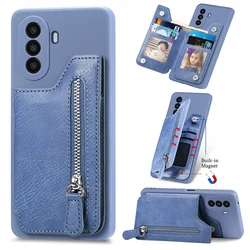 P40Lite P20 P30 P40 P50 Pro Zipper Leather Wallet Case For Huawei P60 Pro Luxury Cover P30 Lite P50 P40 P 30 60 P20 Back Shell