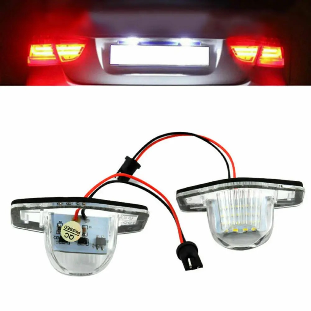 2pcs Error Free LED Car Number License Plate Lights Lamp For Honda Jazz Odyssey Stream Insight5D CR-V FR-V Auto Accessories