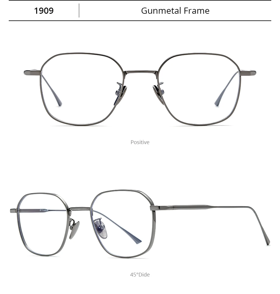 NIANZHEN Titanlegierung Brillengestell Herren Polygon Markendesign Brille Damen Ultraleichte Retro-Brille Brille 1909 – Detail 4
