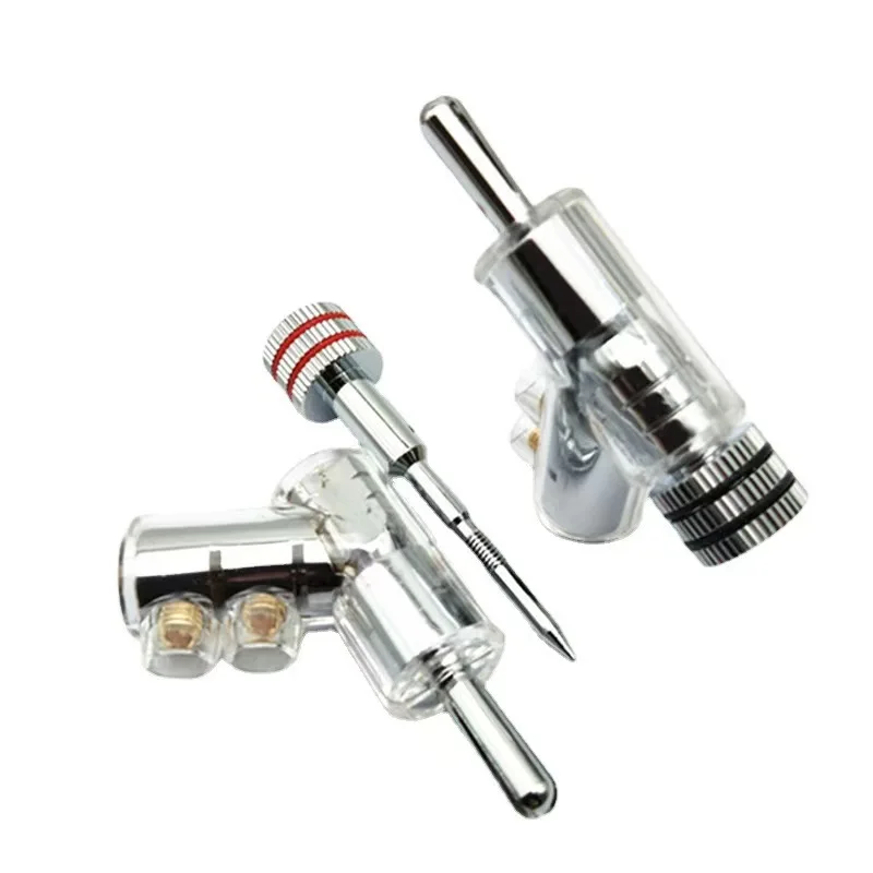 Hi-End Rhodium Plated Closed Screw Lock Speaker Cable Banana Plug Connector For DIY Speaker Wire Audio/Video Receiver