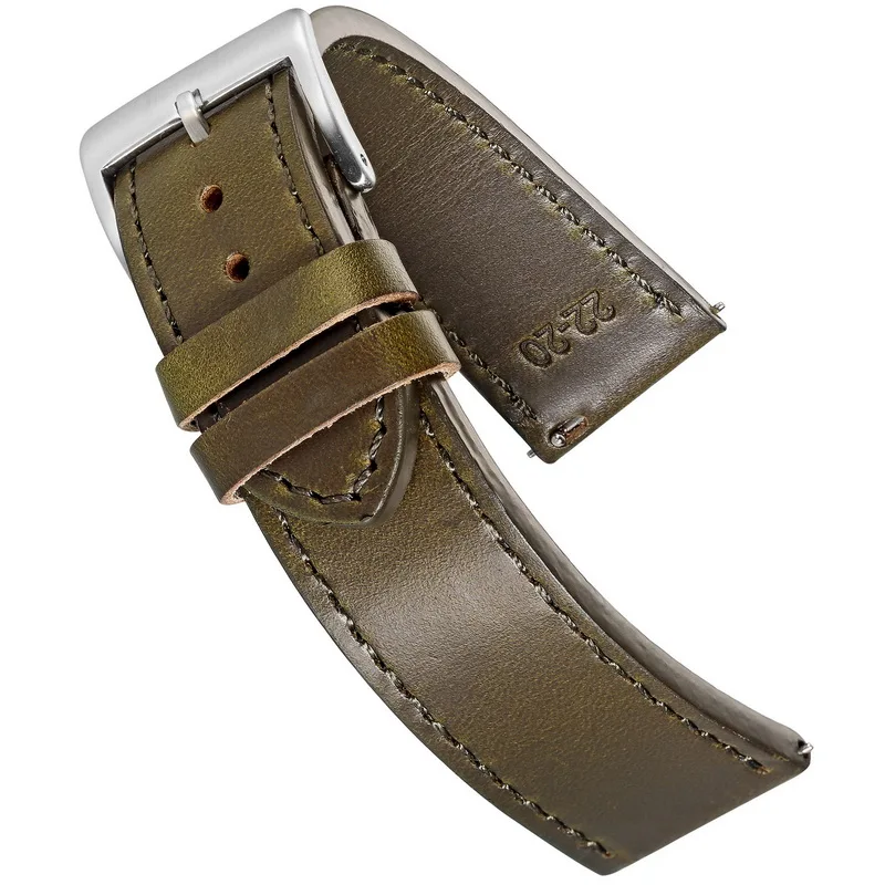

Hemsut Watch Band Top Cowhide Quick Release 18 19 20 21 22mm Soft Wrap Horween CXL Genuine Leather Straps For Men Women