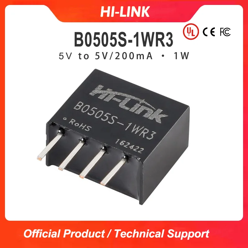 50/100pcs Hilink B0505S-1WR3 B1212S-1WR3 DC Converter 1W 5V 12V output Mini Isolated Power Supply Module Smart Electronics