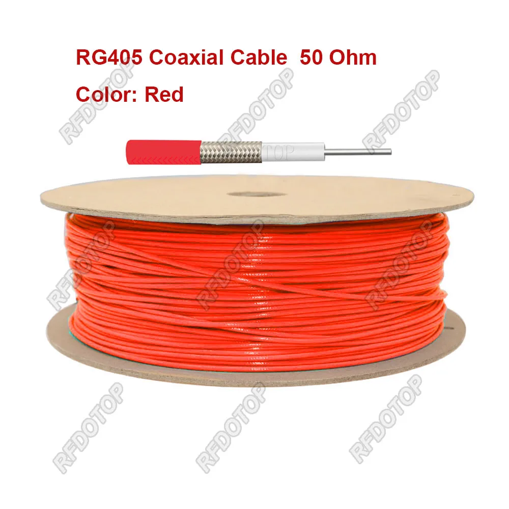 Câble coaxial RGconférence rouge semi-flexible, câble de test mort élevé, cavalier en queue de over, document bleu, rouge, argent, 50ohm, 086 RF