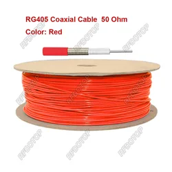 Semi-Flexible Red RG405 Coaxial Cable High Frequency Test Cable 50ohm 086 RF Coaxial Cable Pigtail Jumper Blue/Red/Silver Color