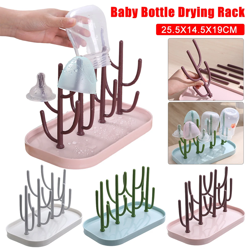 Baby Bottles Drying Rack With Tray Mini Bottle Drain Holder Bottle Cleaning Dryer Drainer Reusable Drying Racks Baby Accessories