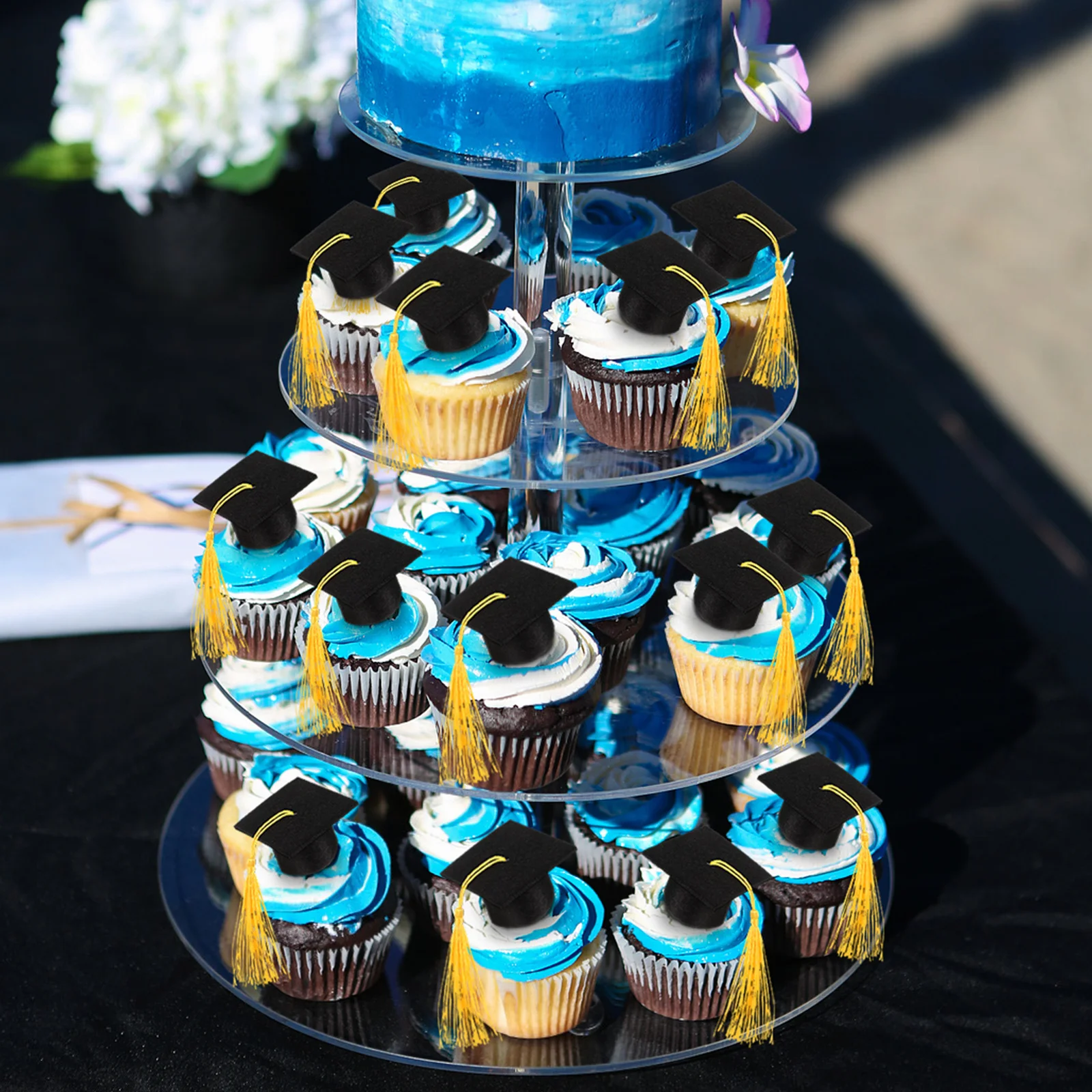 

10pcs Mini Graduation Caps naments Cake Decorations Dessert Tools Lightweight Perfect for Party Cakes Cupcakes Graduation