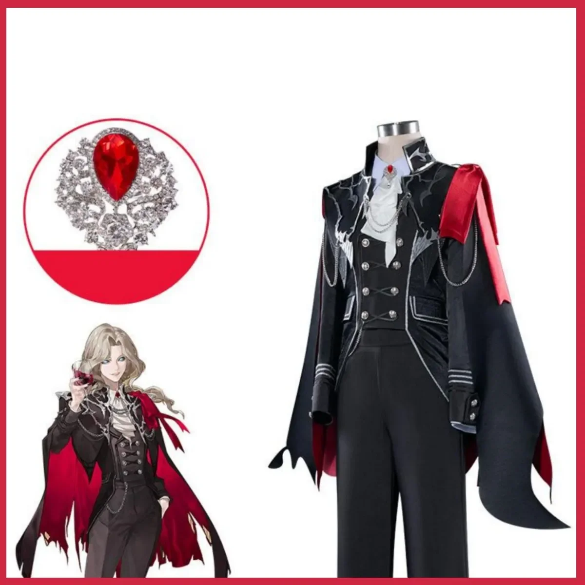 Game Identity ⅤJoseph Desaulniers Photographer Cosplay Costume Former Count Desaulniers Concert Uniform Coat Man Halloween Suit