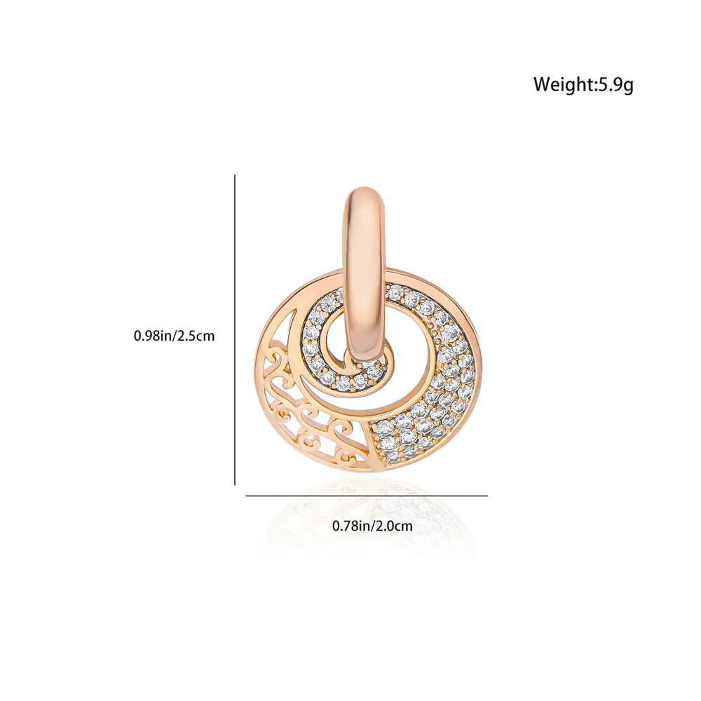 Hanreshe Autumn Exquisite Rose Gold Color Earrings Designer Fashion Hollow out Crystal Earring Wedding Luxurious Tiara Jewelry