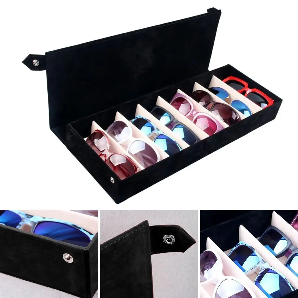 High Quality Glasses Case 8 Slot Grid Glasses Sunglasses Display Rack Holder Glasses Organizer Rectangle Sunglasses Storage Box