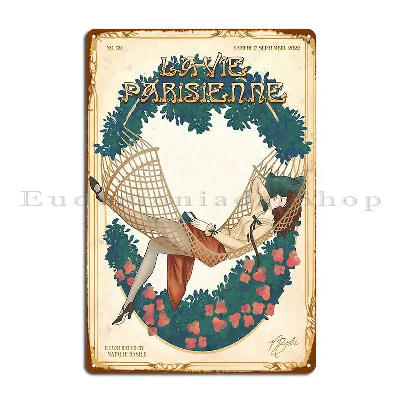 La Vie Parisienne Hammock Metal Signs Iron Party Wall Decor Wall Decor Cinema Tin Sign Poster